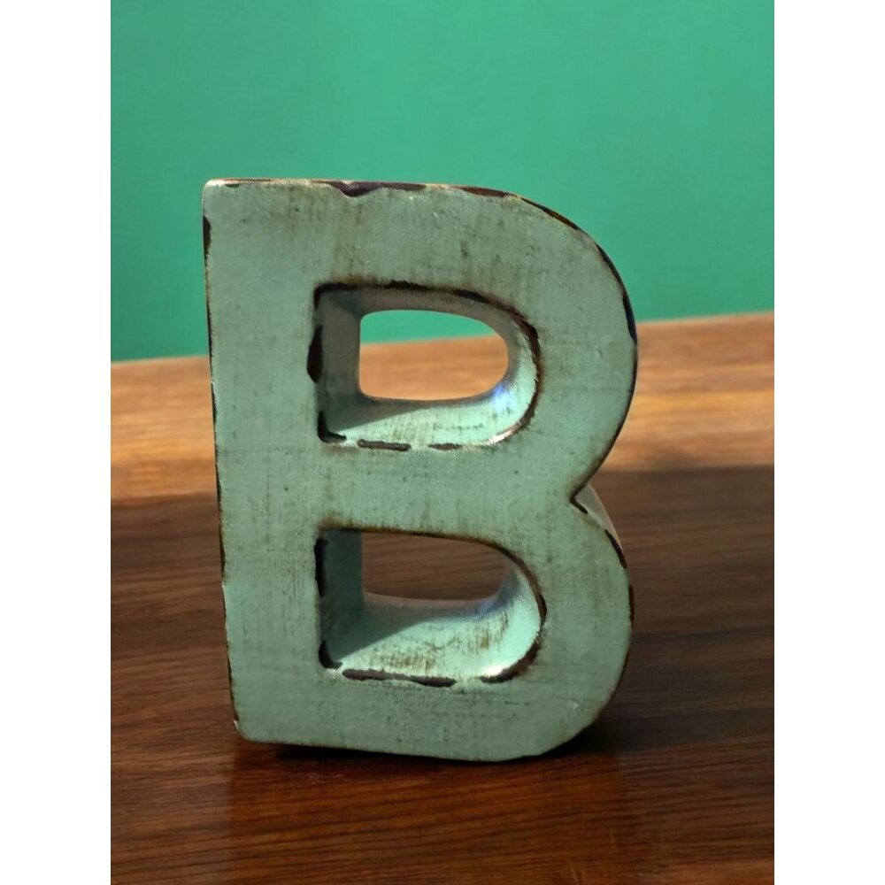 Apropos Home Collection Rustic Letter "B" Turquoise Wall Decor